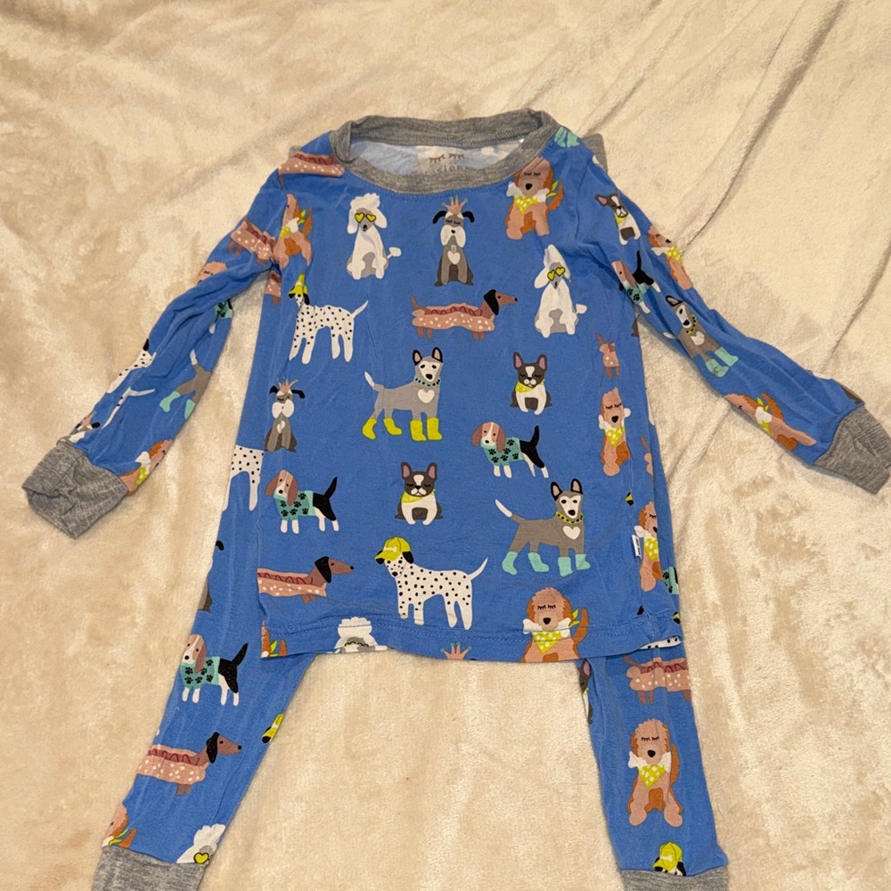 Little Sleepies Blue Animal Print Pajama Set